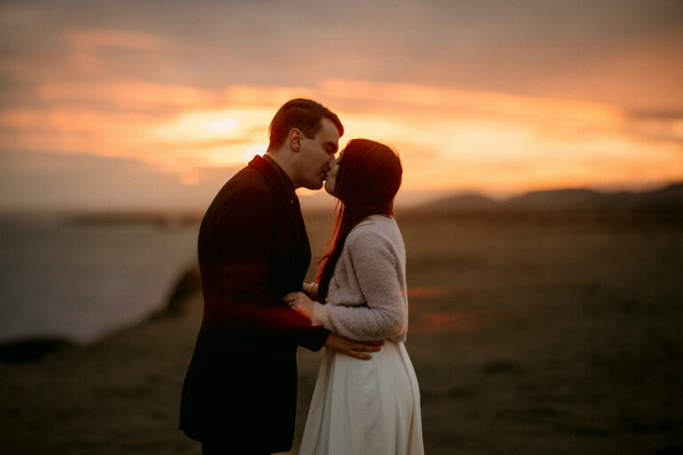 An Epic Sunset Elopement in the South-Western Iceland